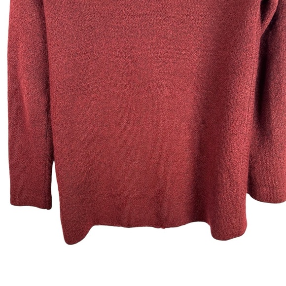 Tahari Cardigan Sweater Womens Size Med Red Wool Blend Long Sleeve Asymmetrical - Picture 5 of 10